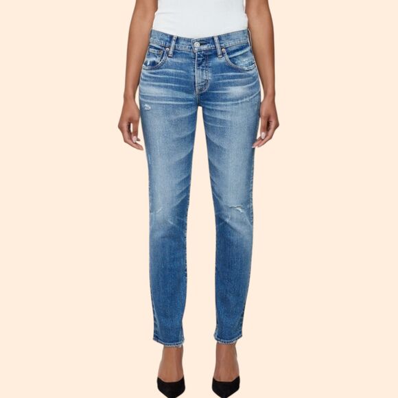 Moussy Vintage Slim Straight Crop Jeans - Picture 1 of 6